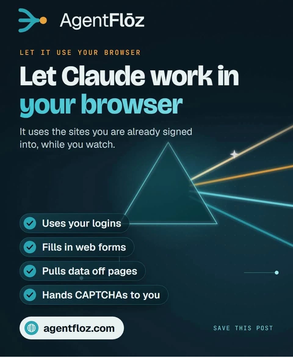 Social post: Let Claude work in your browser, with four short benefits